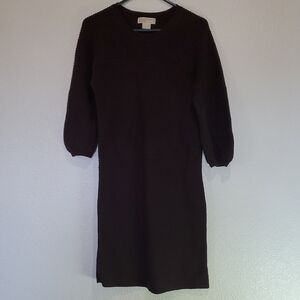 Michael Kors Elegant Brown 3/4 Knitted Dress
